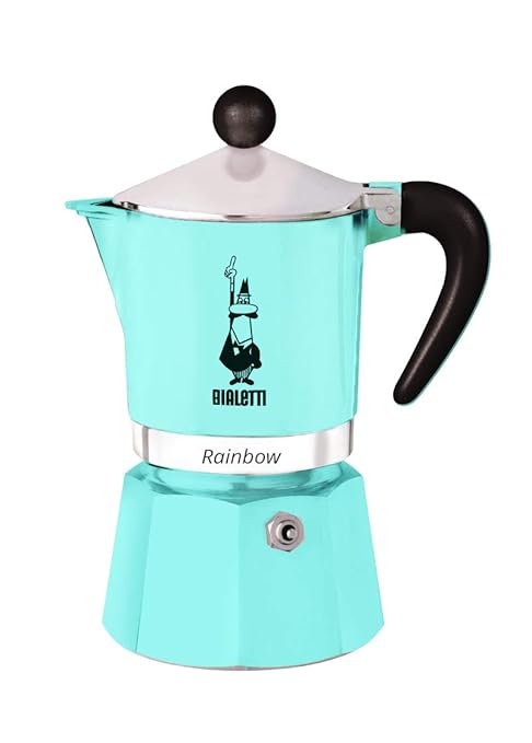 Bialetti 5043 Rainbow Espresso Maker, Light Blue