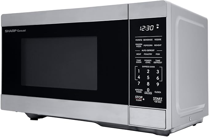 SHARP Countertop Microwave Oven with Removable 10.6" Carousel Turntable, 900 Watt, 0.9 Cubic Feet, Stainless Steel