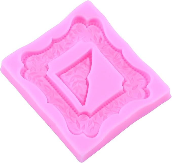Mujiang Photo Frame Fondant Mold Picture Frames Silicone Molds Baroque Frames Mold Vintage Frame Chocolate Molds For Cake Decorating Cupcake Topper Candy Polymer Clay Gum Paste Set Of 6