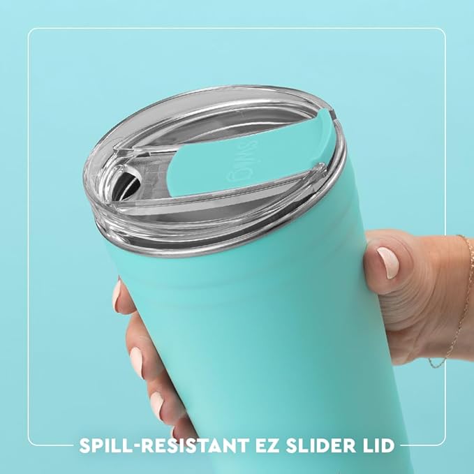 Swig Life 24oz Party Cup, Stackable Insulated Travel Coffee Tumbler with EZ Slider Lid, Cup Holder Friendly Travel, Stainless Steel 24 oz Tumbler, Reusable Mug (Giddy Up)