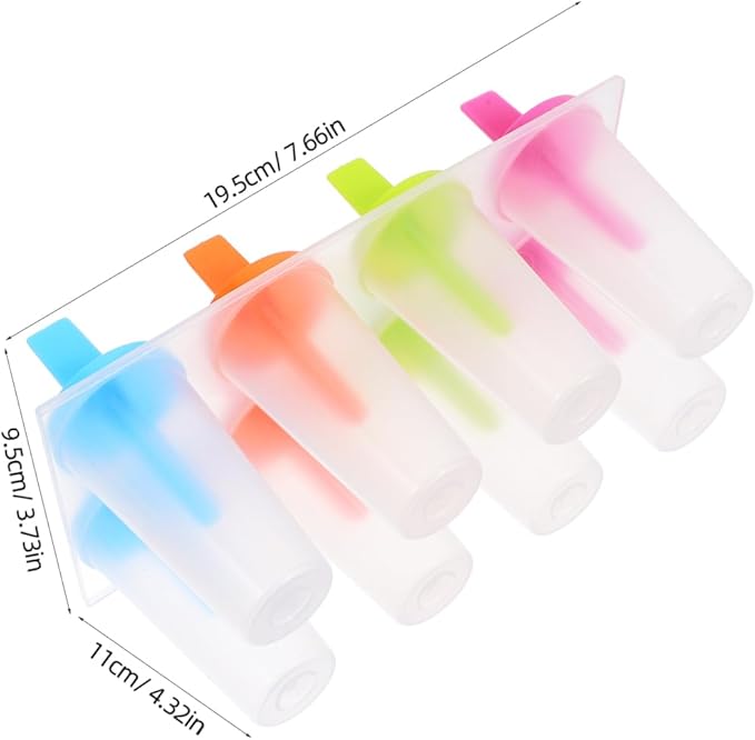 DOITOOL Ice Pop Molds for Kids and Adults Reusable Diy Maker Easy Release Plastic Ice Cream Mold with Lid 2.95X4.72X1.57In Perfect for Summer Treats and Parties