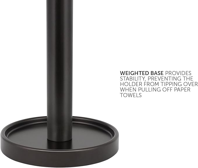 Ivilon Paper Towel Roll Stand - Steady and Easy Tear - Fits All Paper Towel Rolls - Oil Rubbed Bronze