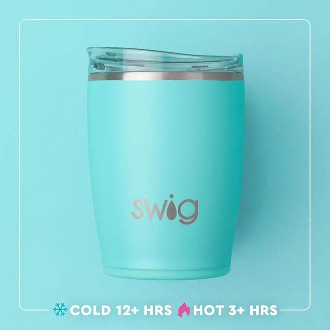 Swig Life 12oz Insulated Tumbler, Halloween Travel Coffee Tumbler with Lid, Cup Holder Friendly Travel Coffee Mug, Stainless Steel, 12 oz Reusable Insulated Coffee Mug (Boo Crew Pumpkin)