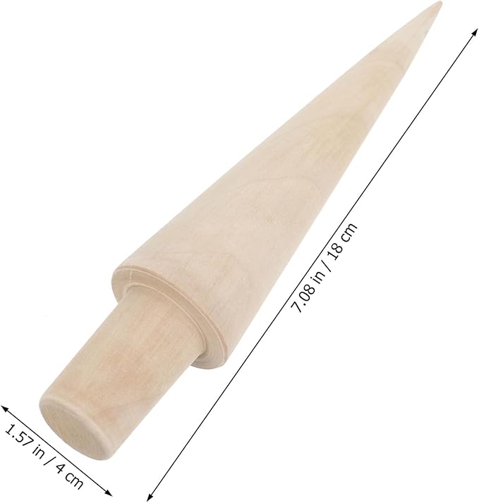 NOLITOY 2pcs Cone Mold Wooden Cream Horn Mold Cannoli Molds for Baking Pastry Molds Cannoli Forms DIY Tools Pizzelle Roller Lady Lock Pastry Horn Acopes Thousand Layer Cake Miss Human Body