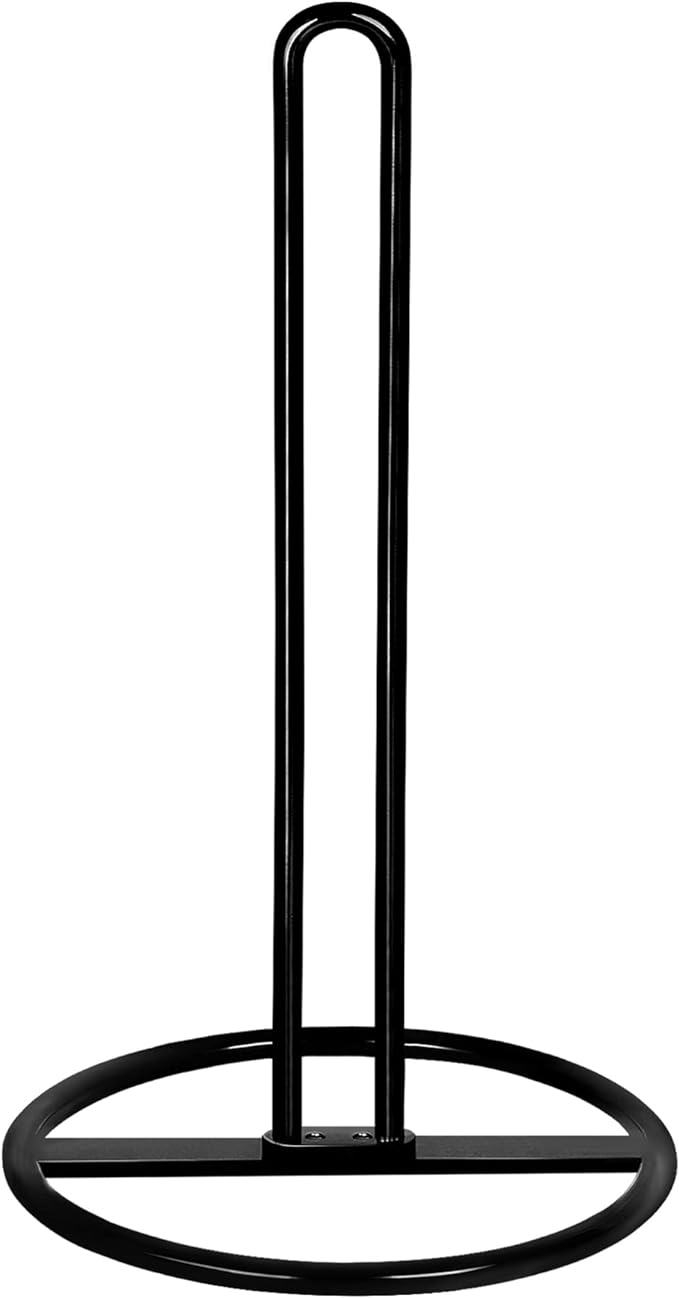 Paper Towel Holder Countertop, OBODING, Kitchen Paper Towel Stand Holder for Kitchen Organization and Storage, Paper Towel Holders for Standard and Large Size Rolls (Black)