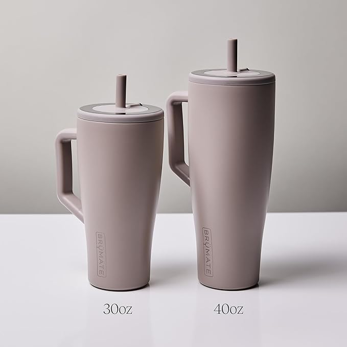 BrüMate Era 40 oz Tumbler with Handle and Straw | 100% Leakproof Insulated Water Bottle Tumbler with Lid and Flexible SoftSip Straw | Made of Stainless Steel | Cup Holder Friendly | 40oz (Java)