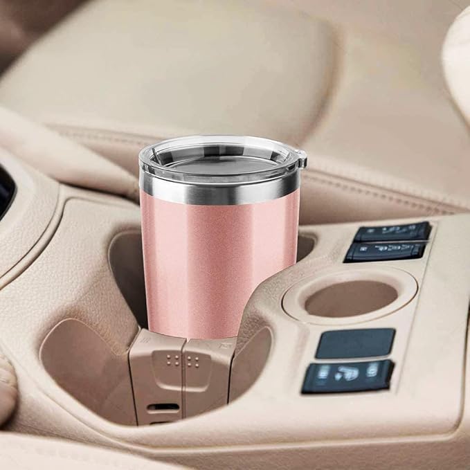 30oz Stainless Steel Travel Mug with Lid, 6 Pack Double Wall Vacuum Insulated Bulk Tumbler with 6 Straws, Powder Coated Coffee Cup Suitable for Vehicle Cup Holders(Black)