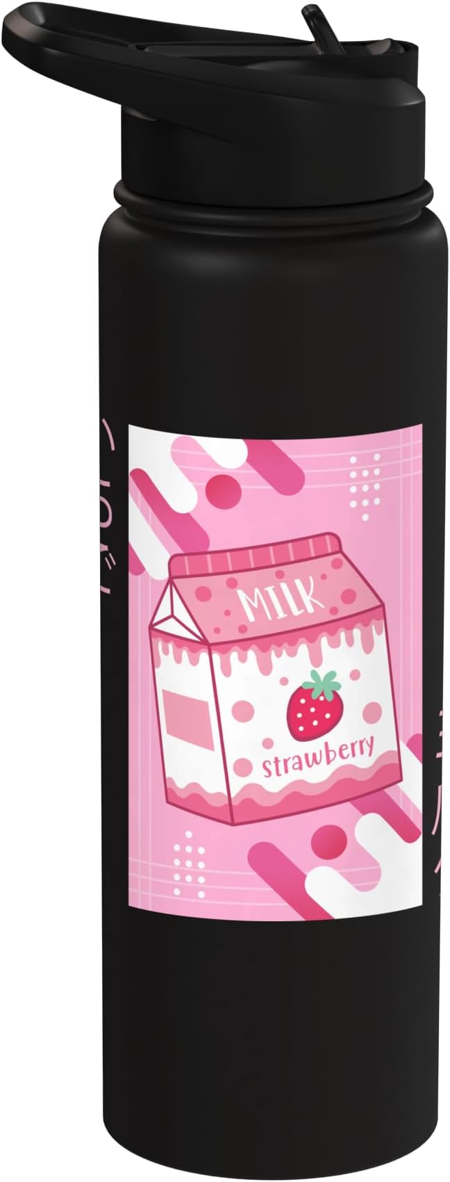 Strawberry Milkshake Tshirt Japanese Otaku Anime Kawaii Stainless Steel Insulated Water Bottle