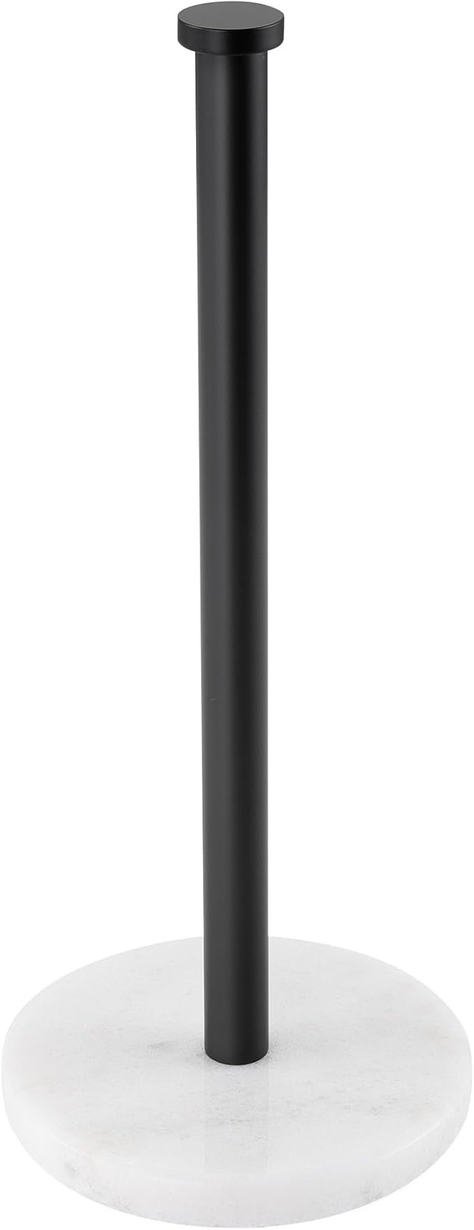 KES Black Paper Towel Holder Countertop, Kitchen Stand Paper Towel Roll Holders with Natural Marble Base SUS304 Stainless Steel for Standard or Jumbo Rolls Matte Black, KPH100S14B-BK