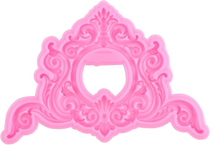 Mujiang Picture Frames Silicone Molds Photo Frame Fondant Mold Baroque Vintage Frame Candy Mold Relief Frame Mold For Sugar Cake Decorating Cupcake Topper Chocolate Gum Paste Polymer Clay Set Of 4