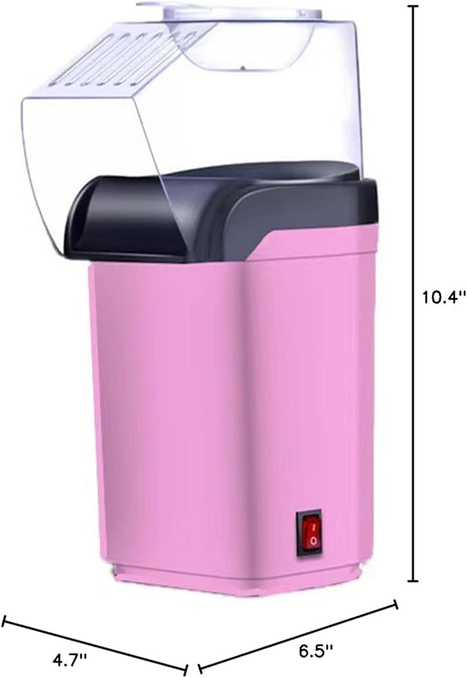 Nostalgia Hot Air Popcorn Popper Maker, 1200W Electric Pop Corner Machine, 16 Cups, 3 Minutes Done, Fully Automatic Healthy No Oil and No Sugar Corn Popcorn Machine (Pink)