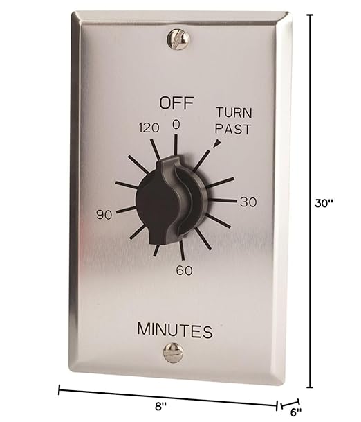 C Series Commercial Style Spring Wound Auto Off In-Wall Time Switch, 2 Hours Timer Length, SPST Switch Type