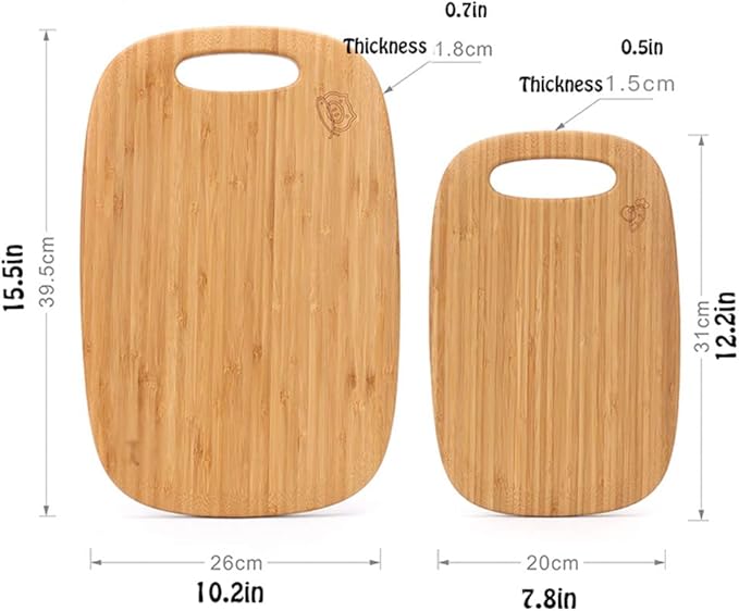 Board Bamboo Cutting Board with Handle Wooden Cutting Board for Kitchen Board Set for Vegetables Meat Cheese Cutting Board for Carving Meat or Vegetables (Carbonized Color L