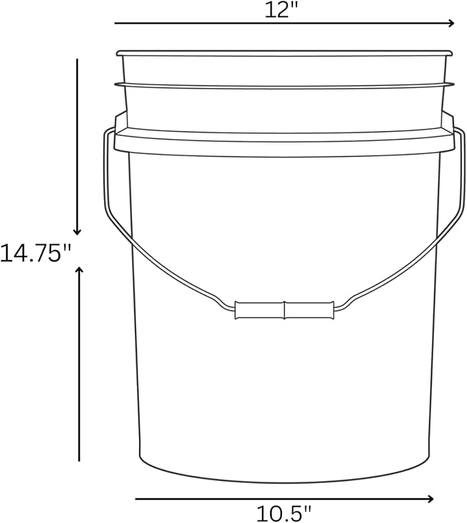 House Naturals 5 Gallon Premium HPDE Plastic Bucket - Made in USA Food Grade Storage Container, BPA Free All Purpose Pail (3, Reflex Blue)