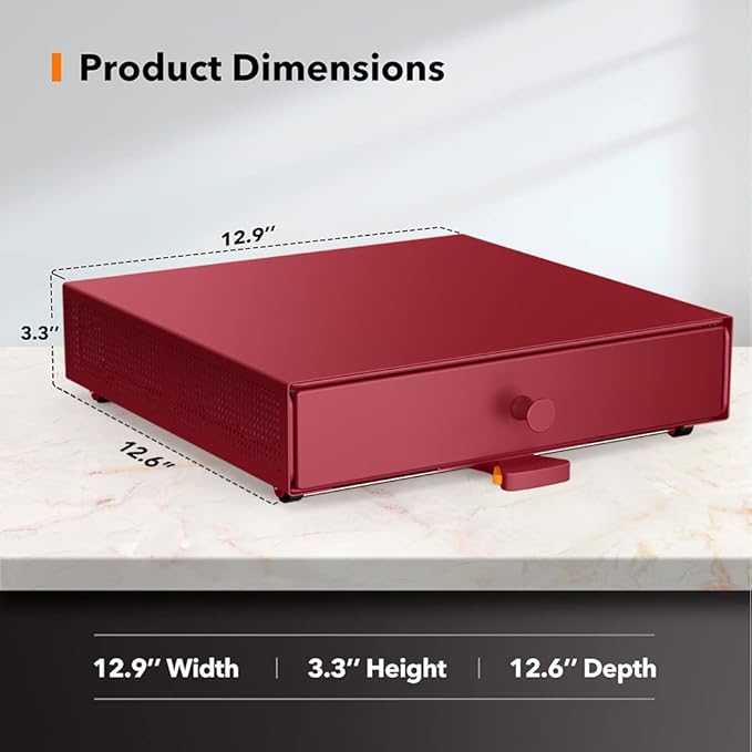 Goldlion K Cup Holder Sliding Tray Pull out Coffee Pod Organizer Rolling K Cup Organization Storage Drawer Countertop Maker Stand Rack Capsules Compatible with Keurig Accessories, Red