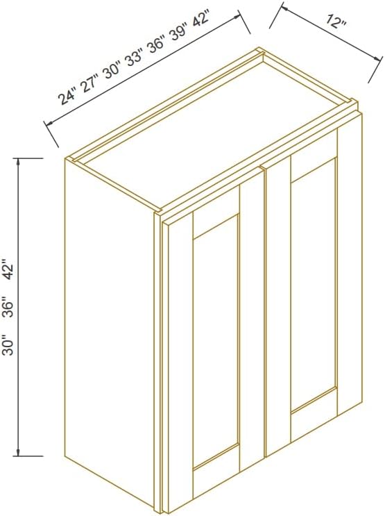 Wall-Mounted Cabinet – Solid Wood Shaker Style Medicine Cabinet with Adjustable Shelves & Soft-Close Doors for Bathroom, Kitchen, and Office Storage (Jade Green, 39" W x 12" D x 30" H)