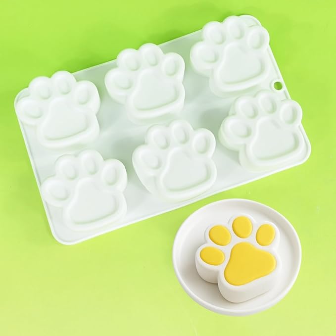 Silicone Mousse Mold Bear Cat Paw Non-Stick Baking Molds for Homemade Chocolate, Jelly, Pudding, Ice Cream, Cheesecake and Cupcake, Flexible Dessert Decorating Bakeware (G_Bear's Paw)