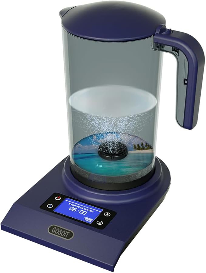 Hydrogen Alkaline Water Machine Generator Maker,Hydrogen Alkaline Water Pitcher Dispenser Ionized Water LED Display and Smart Touch Operation,Used for Home and Office 2.0 L… (Purplish Blue)