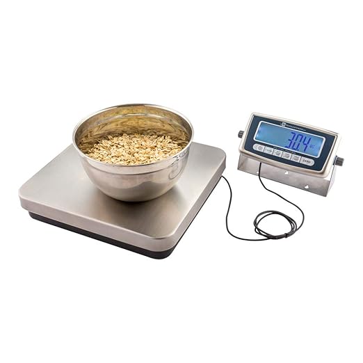 Restaurantware Met Lux 60 Pound Digital Receiving Scale 1 Electronic Food Scale - Multifunctional LCD Display Stainless Steel Shipping Scales For Home Industrial Or Commercial Use