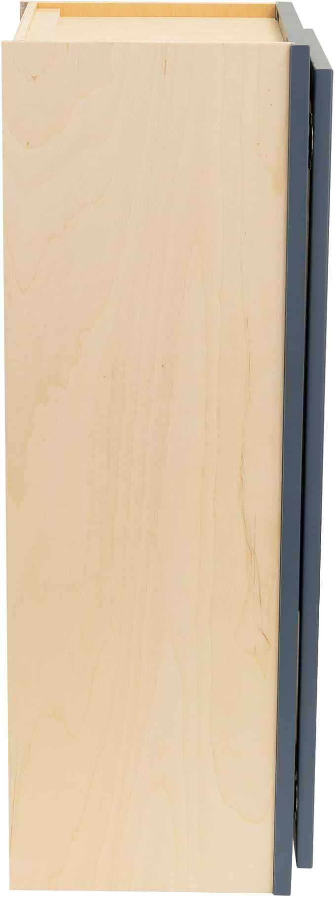 Quicklock RTA (Ready-to-Assemble) 42" Tall Wall Kitchen Cabinets - Shaker Style | 100% Hardwood | Made in America | Soft Close Hardware (Needlepoint Navy, 12''D x 15''W x 42''H)