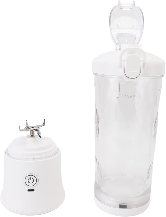 Portable Mini Blender with Powerful Motor and RGB Light for Travel Gym, 600ml USB C Rechargeable Juicer Cup in Premium PC