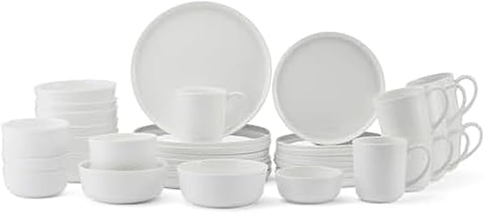 Mikasa Samantha Bone China Lightweight Chip Resistant 40 Piece Dinnerware Set, Service for 8
