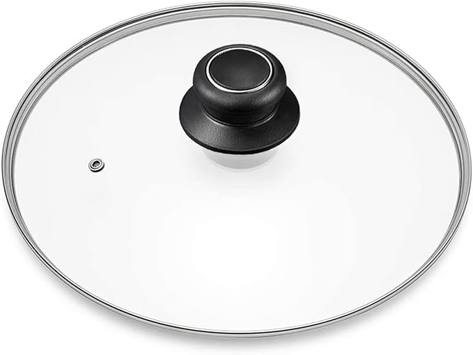 15.4 Inch Tempered Glass Lid Replacement Cover for 15.4" Cast Iron Skillets, Frying Pans and Wok, Clear