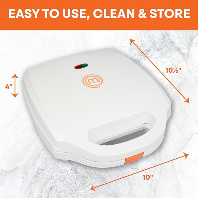 MasterChef Mini Pie & Quiche Maker- Baker Cooks 6 Small Pies or Quiches in Minutes- Non-stick Cooker w Dough Cutting Circle for Easy Measurement & Filling, Must Have Machine for Desserts & Appetizers