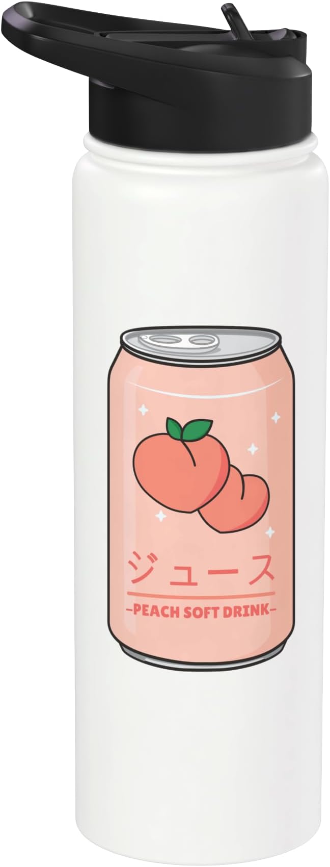 Kawaii Soft Drink Aesthetics Japanese Peach Juice Stainless Steel Insulated Water Bottle