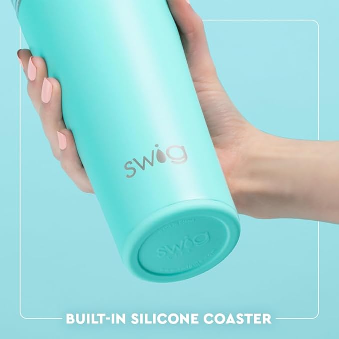 Swig Life 22oz Insulated Tumbler, Travel Coffee Tumbler with Lid, Cup Holder Friendly Travel Coffee Mug, Stainless Steel (Garden Party)
