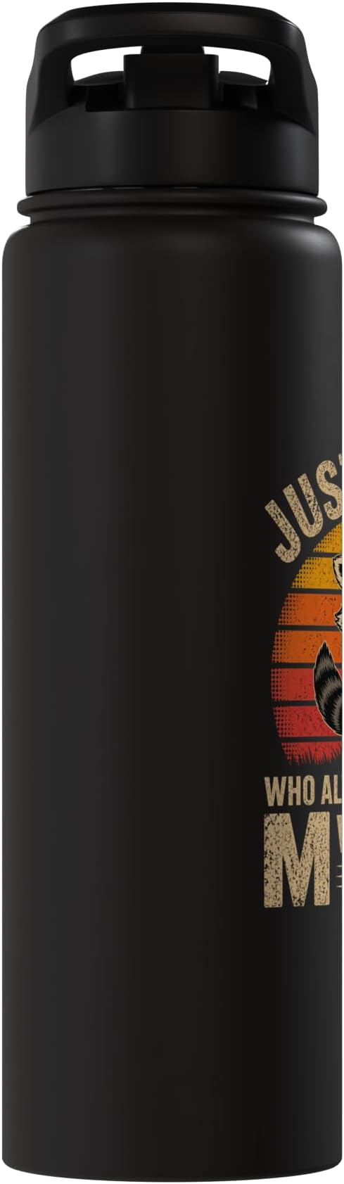 Just A Dad Who Always Came Back With The Milk Raccoon Retro Stainless Steel Insulated Water Bottle
