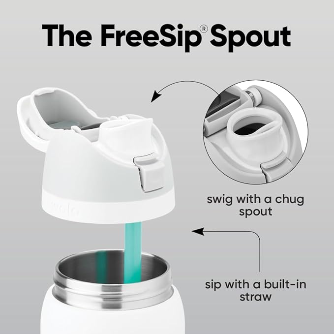 Owala FreeSip Insulated Stainless Steel Water Bottle with Straw for Sports and Travel, BPA-Free Sports Water Bottle, 24 oz, Mint/Brown, Muddy Buddy
