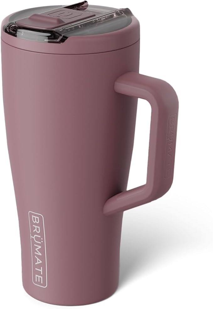 BrüMate Era Flip 30oz Tumbler with 100% Leakproof Covered Straw Lid | Hygienic Covered Straw | Insulated Stainless Steel Water Bottle with Handle | Cup Holder Friendly | BPA-Free (Rose Taupe)