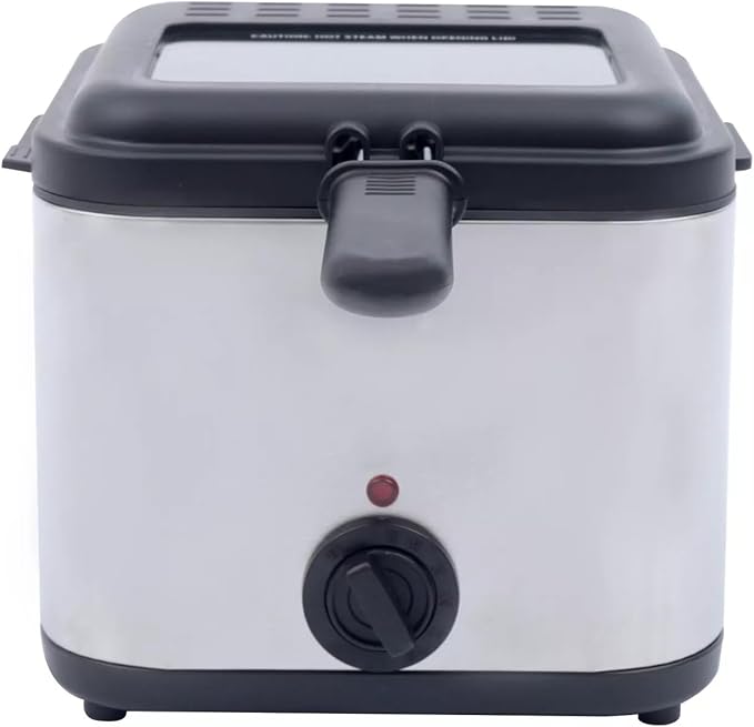 Electric Deep Fryer with Basket 1000W Countertop Deep Fryer Stainless Steel 2.5 L Oil Capacity for French Fry Restaurants Fast Food Stands Snack Bars Parties