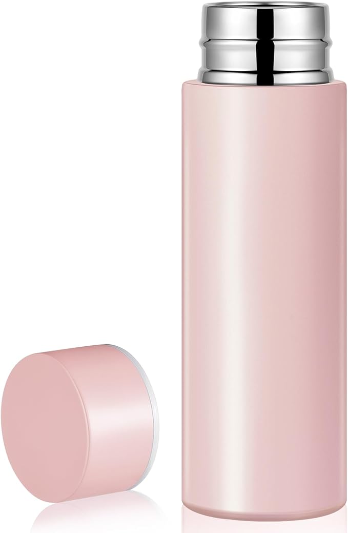 Irenare 5oz Mini Water Bottle Mini Insulated Stainless Steel Bottle Purse Water Bottle Cute Leak Proof Flask Keeps Drink Cold and Hot for Purse Women(Light Pink,1 Piece)