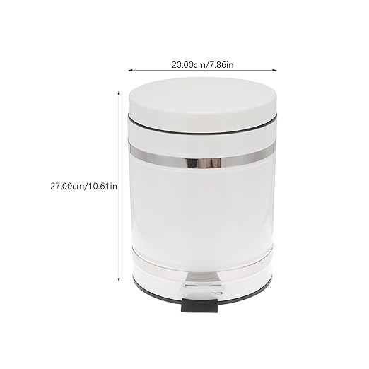 Pedal Trash Can with Lid, 12l Iron Garbage Bin for Bedroom and Office, European Style Wastebasket with Roman Pattern Cover, Home Use