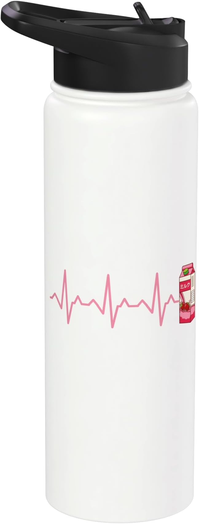 Heartbeat Strawberry Milk Carton Stainless Steel Insulated Water Bottle