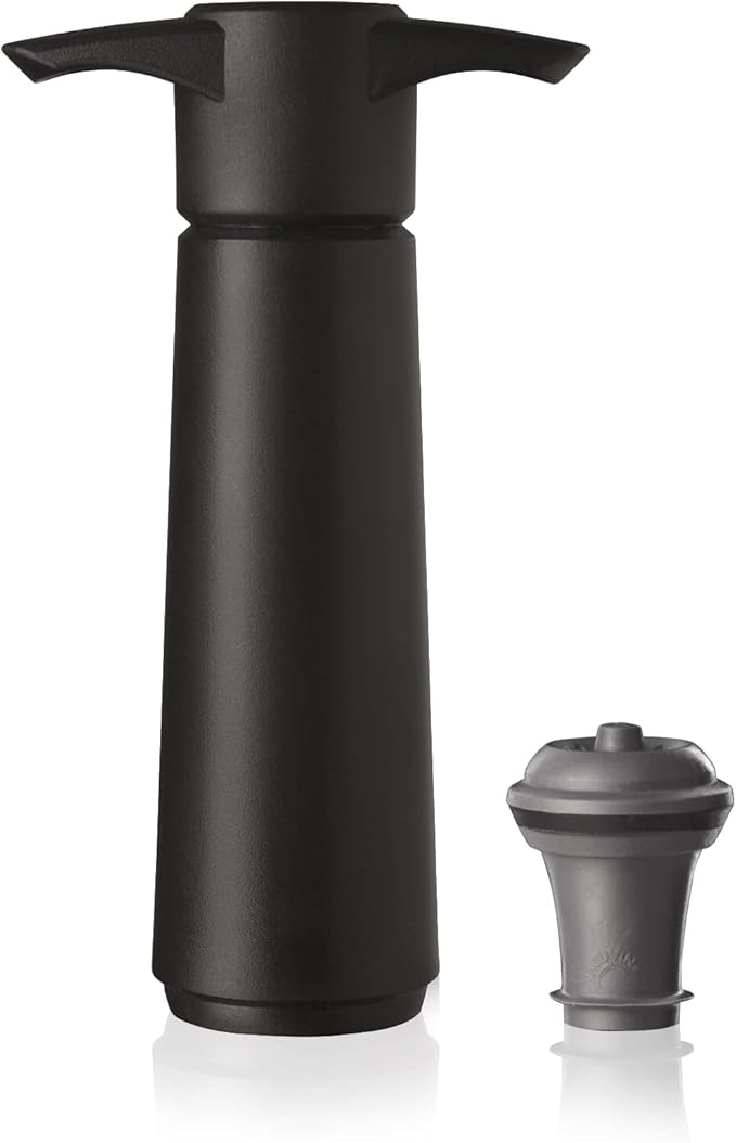 no name Vacu Vin Wine Saver Pump with 1 x Vacuum Bottle Stopper - Black
