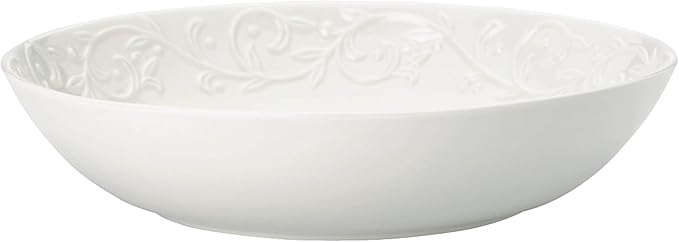 Lenox 895726 Opal Innocence Carved Pasta Bowls, Set Of 4, Service For 4, 2 x 9-Inch Diameter