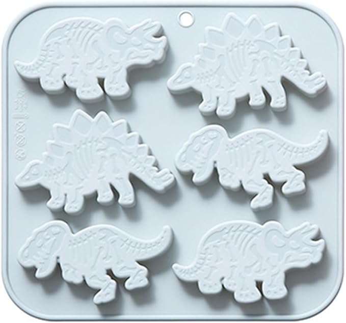 Silicone Cake Pop Mold Non Stick Fancy Mold Cake Pan 6 Cavity dinosaur shape Candy Cupcake Cornbread Chocolate Brownie Gummy Resin Crafts Cake