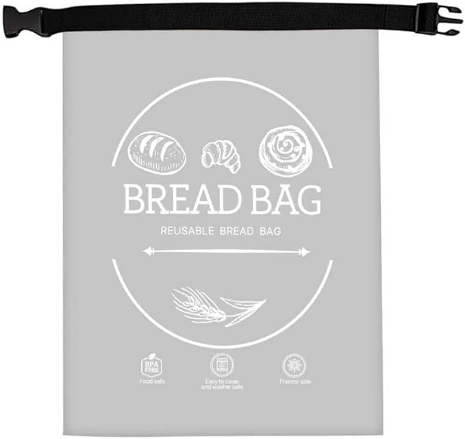 Bread Bags for Homemade, Beeswax Reusable Bread Bag for Sourdough, 1 Pack XL-Reusable Waxed Food Storage Bag to Keep Sourdough Fresh, Freezer-Safe, Eco-Friendly (Grey)