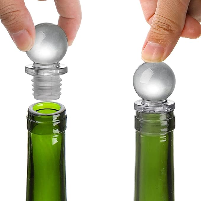 TIDTALEO 24Pcs Glass Ball Wine Stoppers Decorative Portable Wine Bottle Toppers High Polymer Sealing Plugs for Liquor and Beverage Bottles
