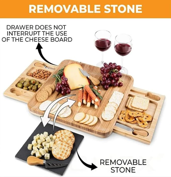 Personalized Charcuterie Board Gift Set with Accessories - Custom Engraved Cheese Board for Couples, Wedding, Housewarming - Unique Host Gift for New Home, In-Laws, Entertaining