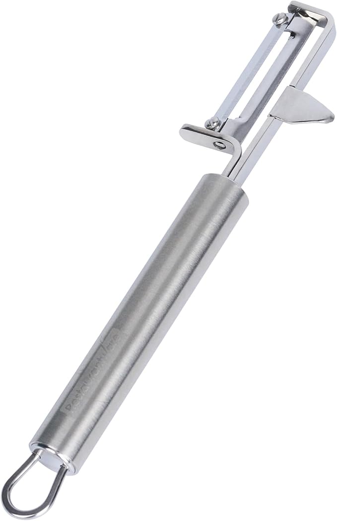 Restaurantware-German Standard 7.4 Inch Potato Peeler With Potato Eye Remover, 1 Swivel Vegetable Peeler - Sharp Blade, Ergonomic Handle, Stainless Steel, Dishwashable, For Carrot, Or, More