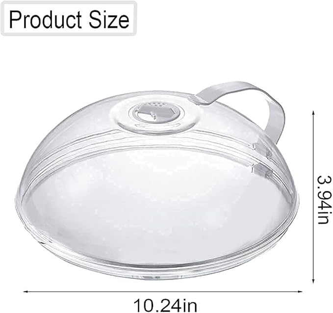 2 Pack Microwave Splatter Cover, Transparent Cover, Microwave Plate Cover Lid with Handle and Adjustable Steam Vents Holes Keeps Microwave Oven Clean