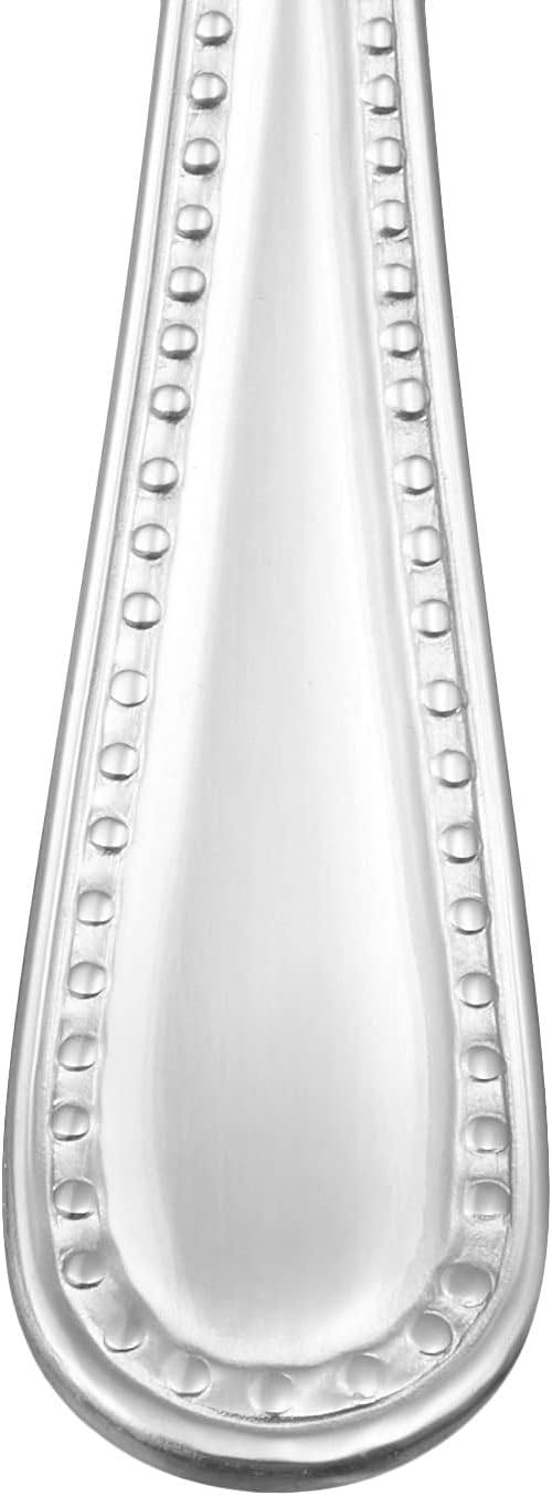 Amazon Basics Silverware Set, Stainless Steel Flatware, Dishwasher Safe, Easy to Clean, Service for 4, 20-Piece Forks and Spoons, Pearled Edge