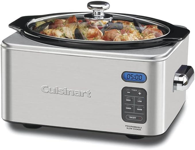 Cuisinart PSC-650 Stainless Steel 6-1/2-Quart Programmable Slow Cooker (Silver)