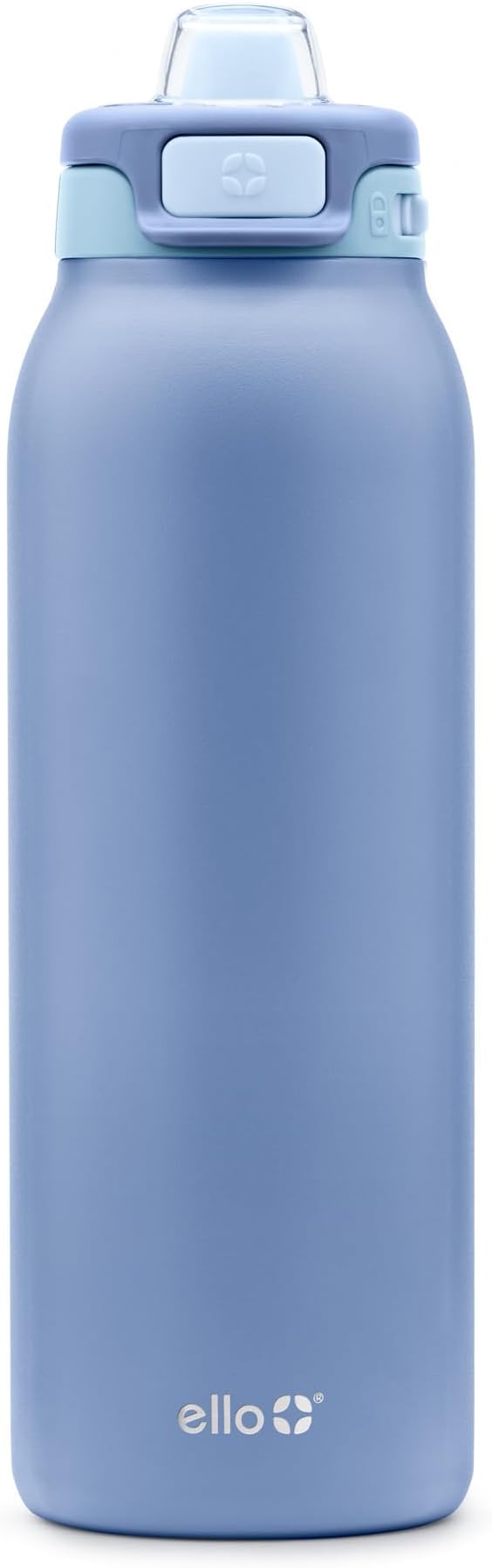 Ello Pop & Fill 32oz Stainless Steel Water Bottle with Quick Fill Technology, Double Walled and Vacuum Insulated Metal, Leak Proof Locking Lid, Sip and Chug, Reusable, BPA Free, Raincloud