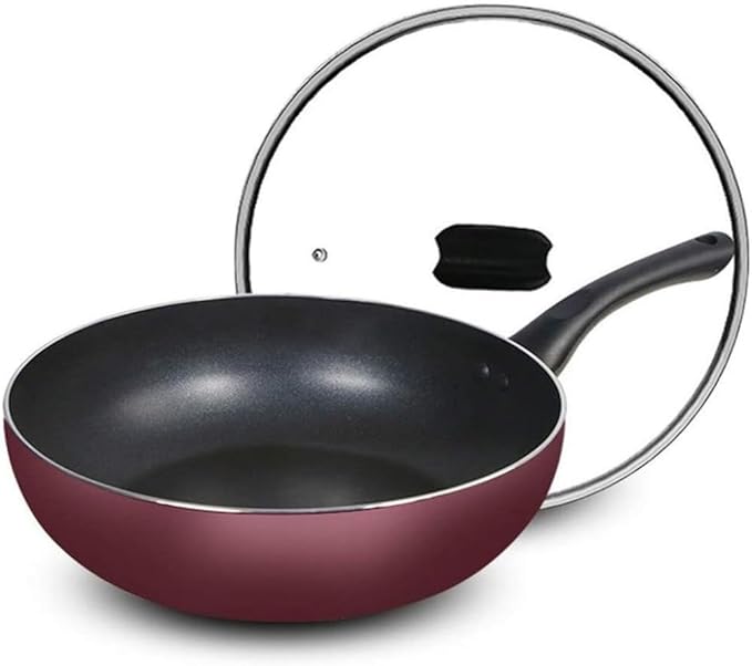 Wok - Electric Stir-Fry Wok， Auto Cooking Cooker， Stir-Fry Wok， Sauté Wok， Slow Cooker， Stew Pot， Automatic Stir-Fry， Saucepan， Cook Soup-34cm，30cm