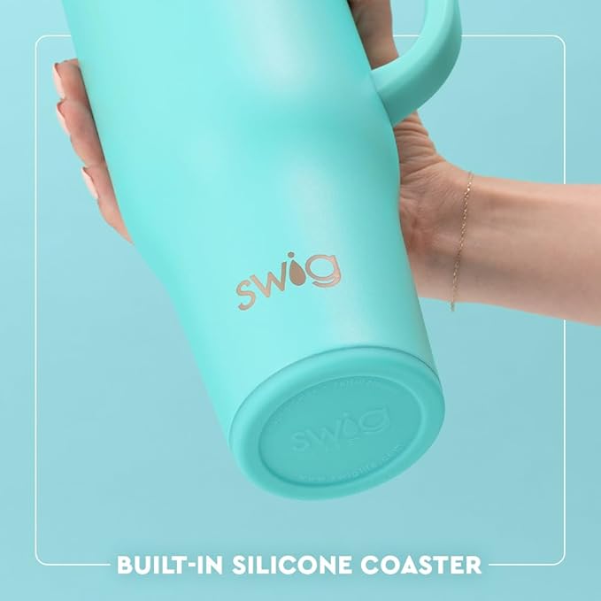 Swig Life 40oz Mega Mug, 40 oz Tumbler with Handle and Straw, Cup Holder Friendly, Dishwasher Safe, Extra Large Insulated Tumbler, Stainless Steel (Wanderlust)